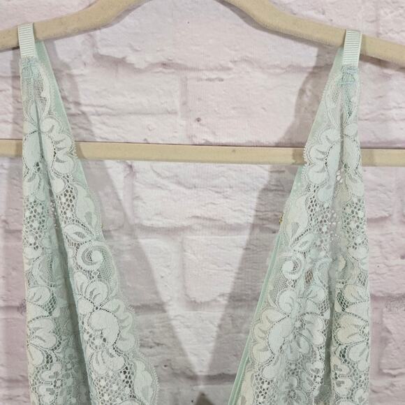 MM We Are HaH Coming In Haht Lace Bodysuit Lingerie Something Blue Teal L NWT - Picture 2 of 9